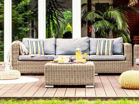 Outdoor cushions on patio