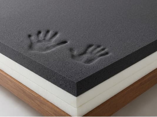 hand prints shows on custom memory foam mattress