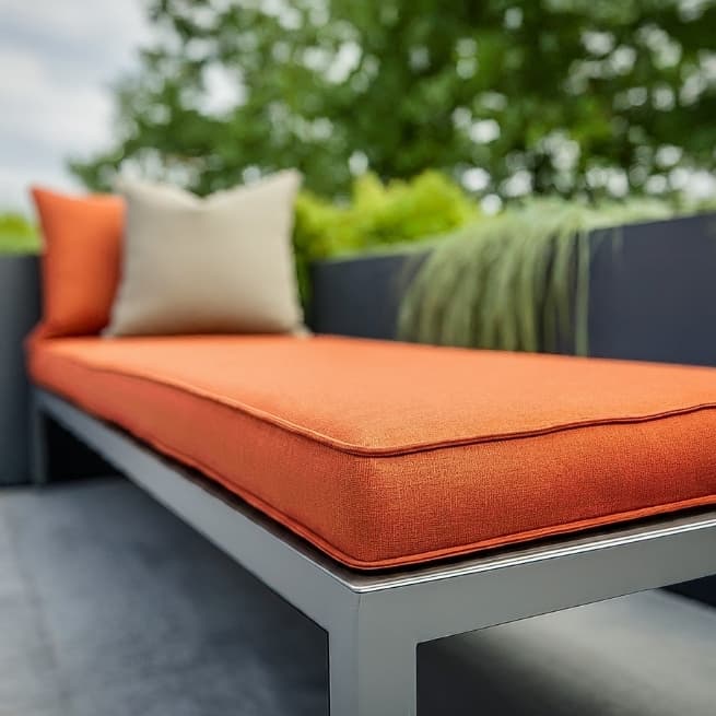 Outdoor cushion bench