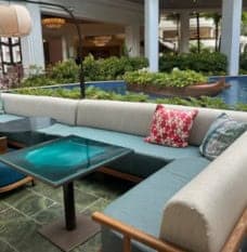 hotel and resort specialized cushions at Grand Wailea hotel made by FoamOrder