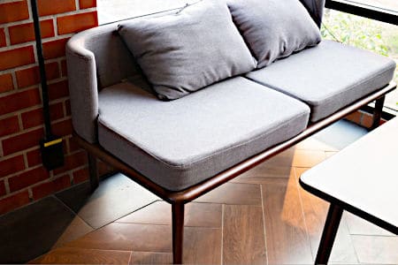 Low cost ikea furniture with removeable custom cushions that look flush and plump