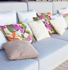 Deep Seating Couch with Multi-color Pillows